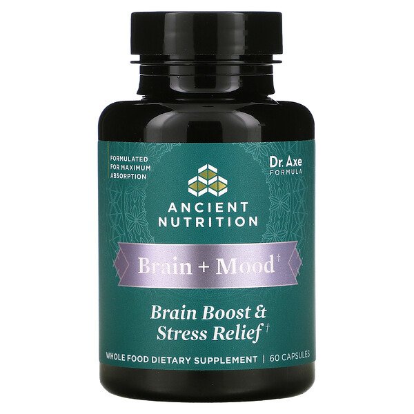 Dr. Axe / Ancient Nutrition Brain + Mood Brain Boost & Stress Relief 60 viên 7 dr axe ancient nutrition brain mood brain boost stress relief 60 capsules 107736