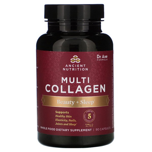 Dr. Axe / Ancient Nutrition Multi Collagen Beauty + Sleep 90 viên 7 dr axe ancient nutrition multi collagen beauty sleep 90 capsules 101084