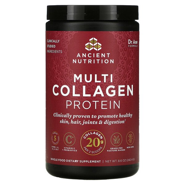 Dr. Axe / Ancient Nutrition Multi Collagen Protein Unflavored 8.6 oz (242.4 g) 7 dr axe ancient nutrition multi collagen protein unflavored 8 6 oz 242 4 g 107225
