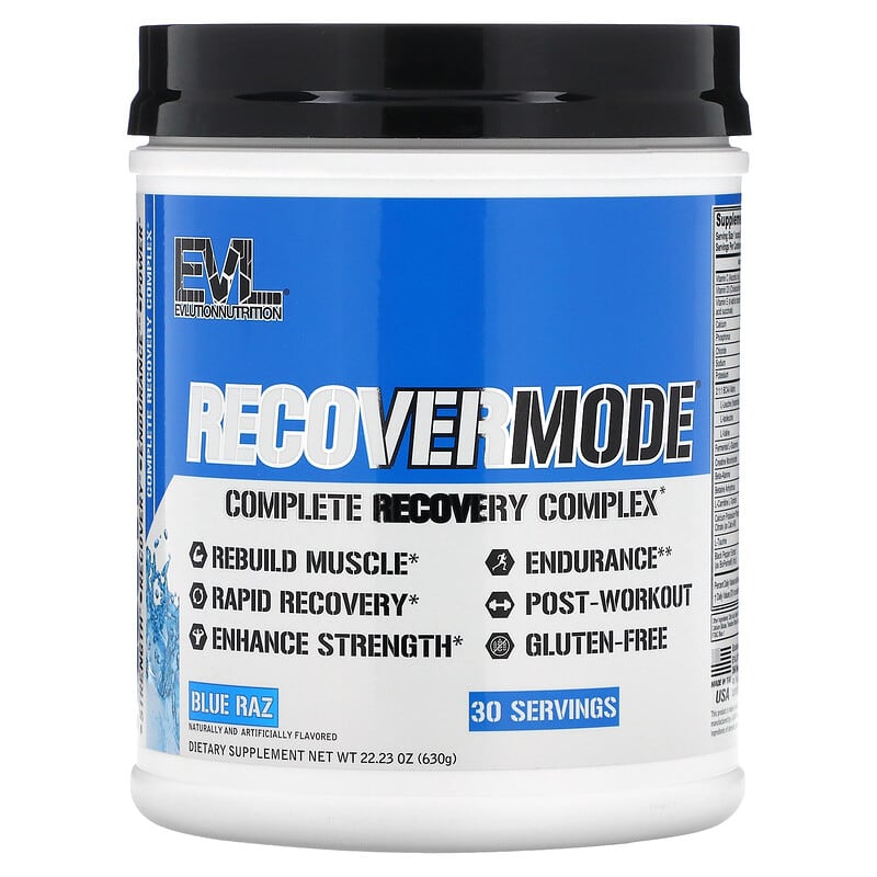 EVLution Nutrition RECOVERMODE Complete Recovery Complex Blue Raz 22.23 oz (630 g)