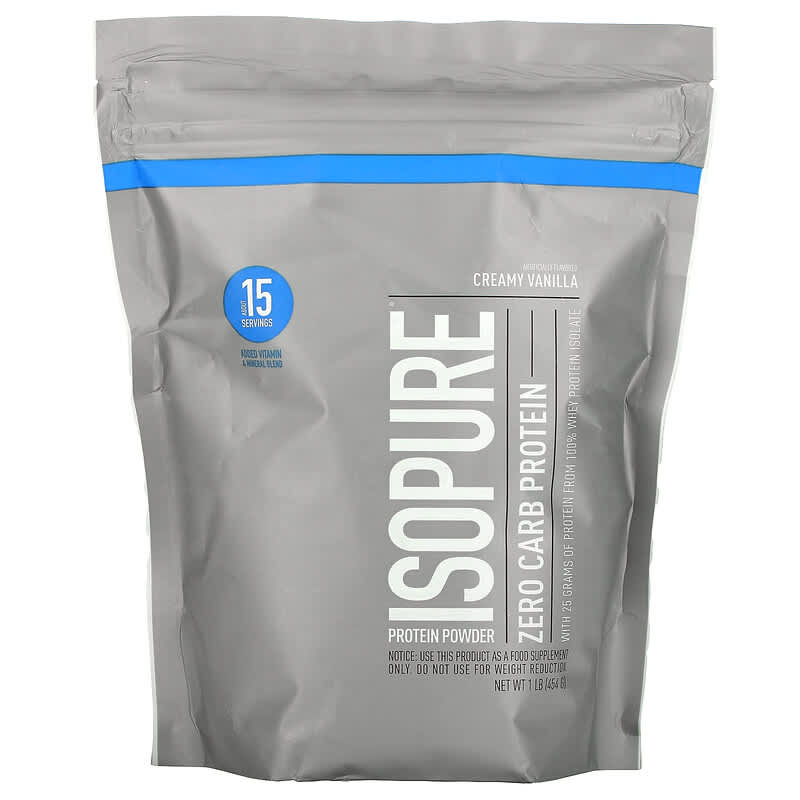 Isopure Zero Carb Protein Powder Creamy Vanilla 1 lb (454 g) 5 isopure zero carb protein powder creamy vanilla 1 lb 454 g 72952