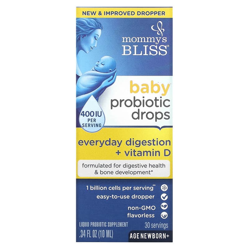 Mommy's Bliss Baby Probiotic Drops Vitamin D New Born+ 400 IU