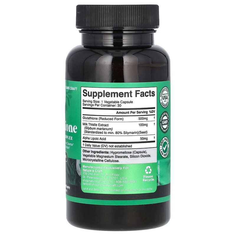 natures craft glutathione Amazon.com: Reduced Glutathione Supplement with Milk Thistle main image 0