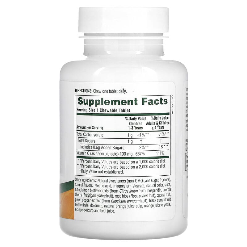 NaturesPlus Vitamin C Chewable Orange 100 mg 90 Tablets