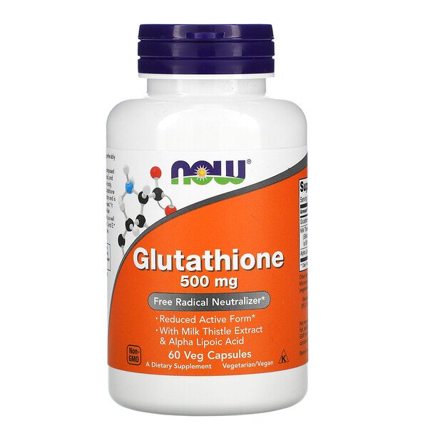NOW Foods Glutathione 500 mg 60 Veg Capsules | XaXi