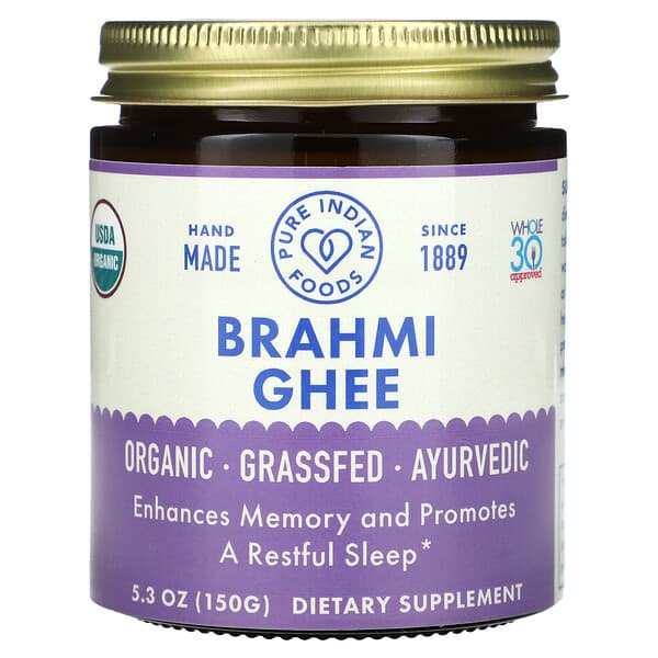 Ghee Brahmi Pure Indian Foods 150g Tăng cường trí nhớ