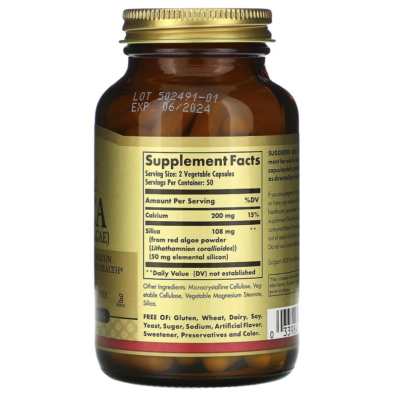 Solgar Oceanic Silica From Red Algae 100 Vegetable Capsules | XaXi