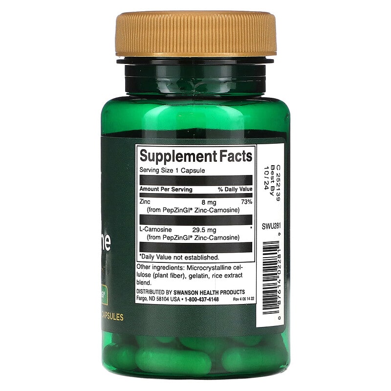 Swanson Zinc Carnosine 60 Capsules XaXi