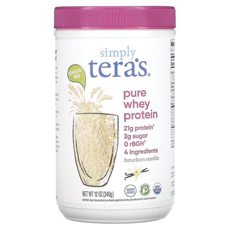 Tera's Whey Grass Fed Simply Pure Whey Protein Bourbon Vanilla 12 oz (340 g) 5 tera s whey grass fed simply pure whey protein bourbon vanilla 12 oz 340 g 50477