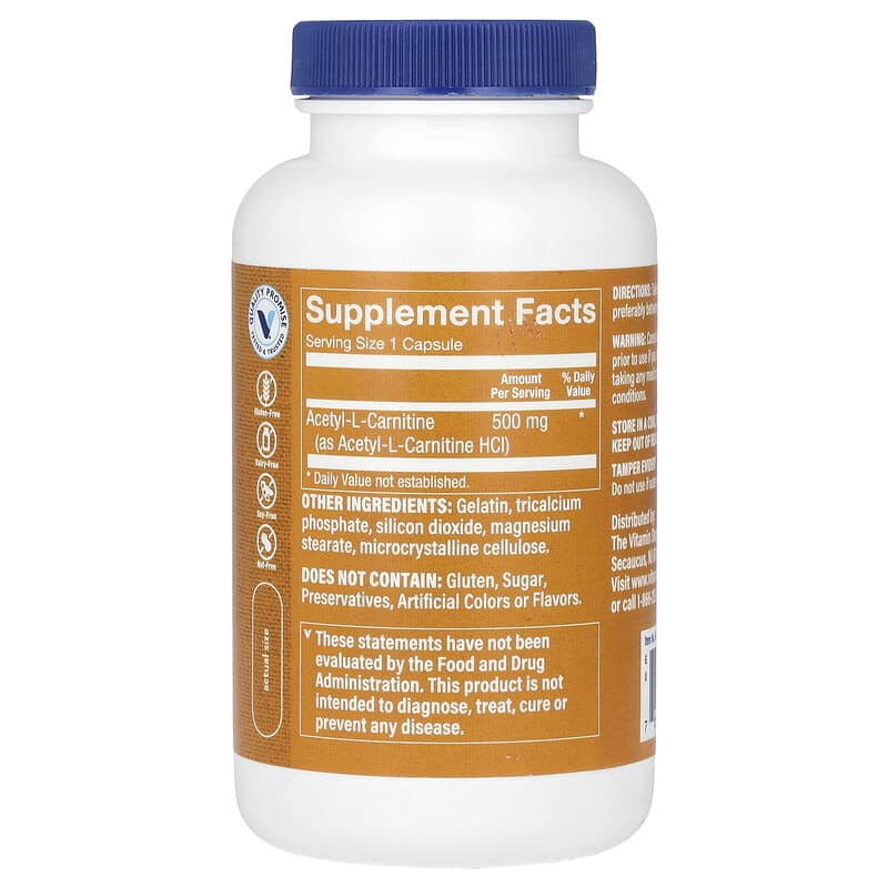 Acetyl L-Carnitine 500mg 120 Capsules The Vitamin Shoppe