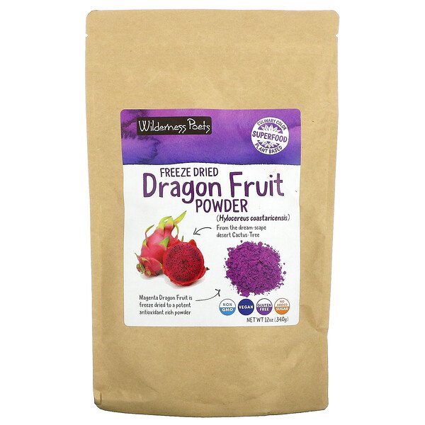 Wilderness Poets Freeze Dried Dragon Fruit Powder | 3.5 Oz (99g) - Raw Superfood