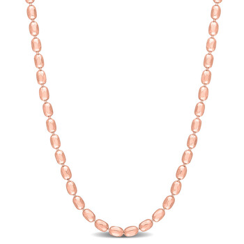 Dây chuyền Amour Oval Ball Chain Bạc mạ vàng hồng 18K 5 amour oval ball chain necklace in 18k rose gold plated sterling silver jms009019