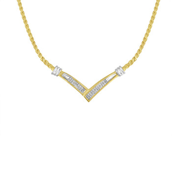Dây chuyền Haus Of Brilliance 10k Yellow và White Gold 1/2 ct TDW Diamond "V" Shape (H-I, SI2-I1) 5 haus of brilliance 10k yellow and white gold 1 2 ct tdw diamond v shape necklace h i si2 i1 017284ntdm