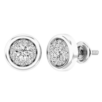Dazzling Rock Dazzlingrock Collection 0.40 Carat (Ctw) 14K Round White Diamond Ladies Cluster Stud Earrings, White Gold 5 dazzling rock k6476 14kw