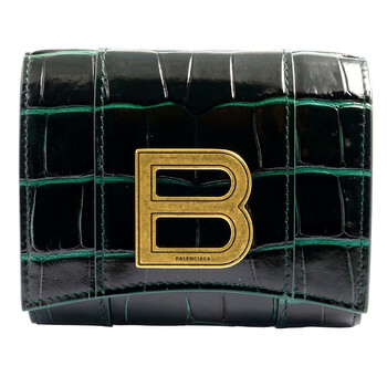 Mua túi Balenciaga Nữ Hourglass Compact Leather Wallet sale