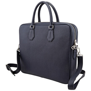 Mua túi Bally Staz Textured Navy Blue Leather Business Bag sale