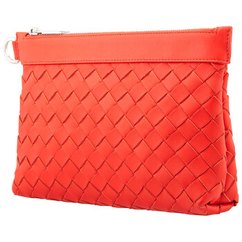 Mua túi Bottega Veneta Classic Intrecciato Leather Clutch Bag - Tomato sale