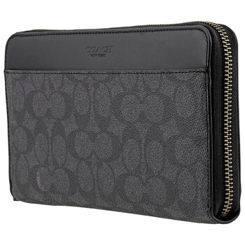 Mua túi Coach Grey Signature Canvas Travel Wallet sale