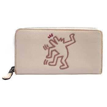 Mua túi Coach Nữ Chalk Keith Haring Accordion Zip Leather Wallet sale