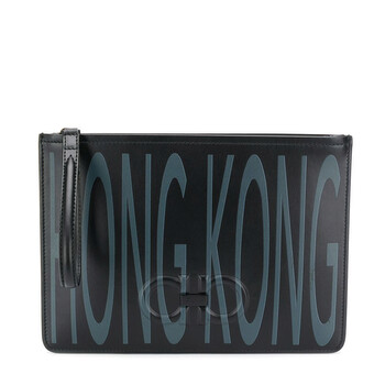 Mua túi Salvatore Ferragamo Hong Kong Logo Print Gancini Clutch sale