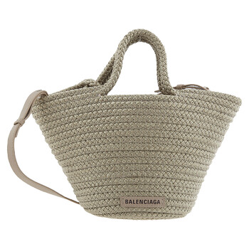 Mua túi Balenciaga Ibiza Woven Basket Bag In Beige sale