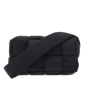 Mua túi Bottega Veneta Men's Black Mini Padded Intreccio Nylon Cassette Belt Bag sale