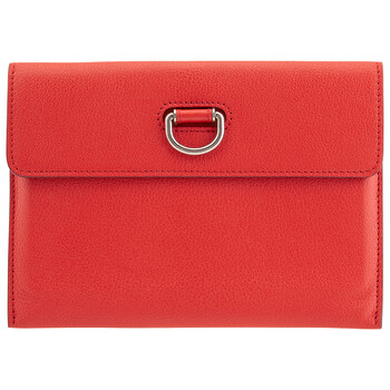 Mua túi Burberry Bright Red D-ring Leather Pouch with Zip Coin Case sale