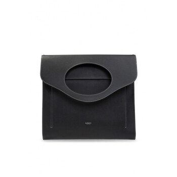 Mua túi Burberry Ladies Black Topstitched Leather Flat Pocket Bag In Black sale