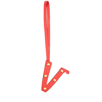 Mua túi Burberry Letter V Studded Leather Charm in Red and Light Gold sale