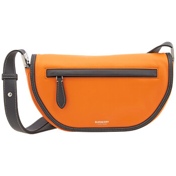 Mua túi Burberry Small Two-tone Leather Olympia Bag In Deep Orange sale