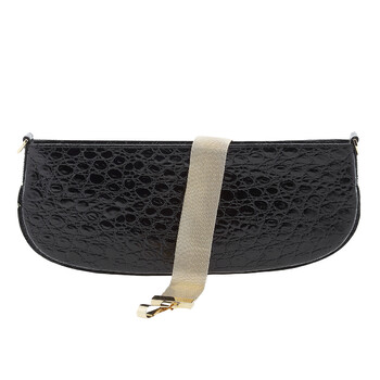 Mua túi By Far Ladies Beverly Circul Crocodile-Effect Shoulder Bag - Black sale