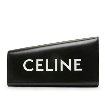 Mua túi Celine Black Asymetric Clutch In Shiny Calfskin With Celine Print sale