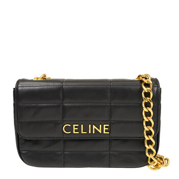 Mua túi Celine Chain Shoulder Bag In Quilted Goatskin - Black sale
