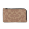 Mua túi Coach Taupe Signature L-Zip Card Holder sale