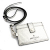Mua túi Jimmy Choo Kyo Logo Printed Leather Card Holder With Strap sale