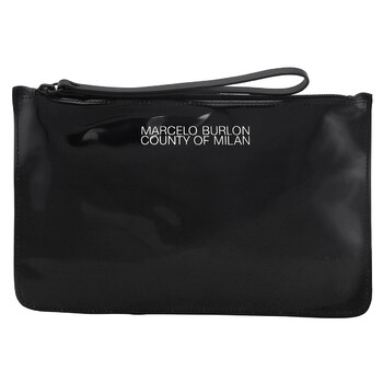 Mua túi Marcelo Burlon Black Logo PVC Clutch Bag sale
