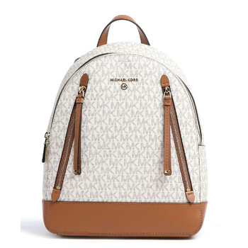 Mua túi Michael Kors Ladies Brooklyn Medium Pebbled Leather Backpack - Ivory/Brown sale