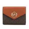 Mua túi Michael Kors Ladies Signature Logo Carmen Medium Envelope Tri-Fold Wallet - Brown/Acorn sale
