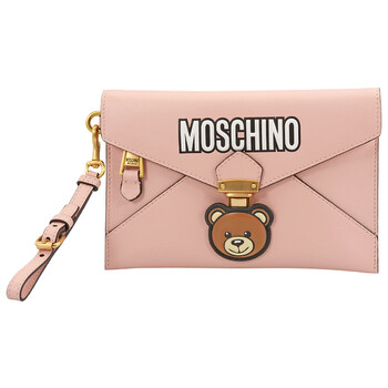 Mua túi Moschino Ladies Pink Bear Faux Leather Wristlet sale