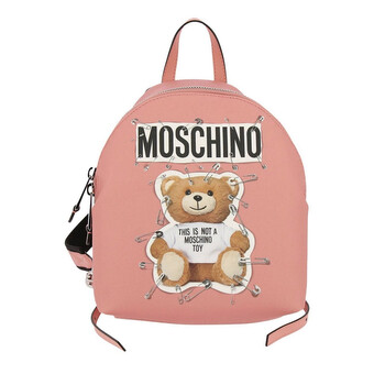 Mua túi Moschino Ladies Teddy Print Pink Faux Leather Backpack sale