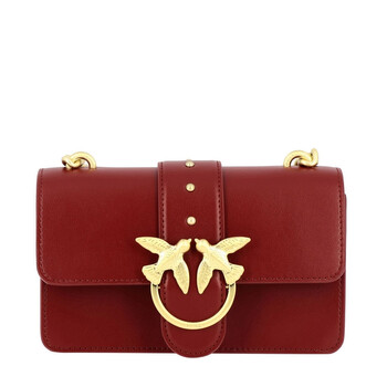 Mua túi Pinko Mini Love Simply Leather Crossbody In Burgundy sale