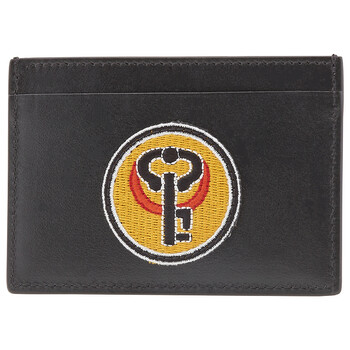 Mua túi Roberto Cavalli Black / Yellow Key Symbol Patch Card Holder sale