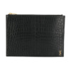 Mua túi Saint Laurent Black Crocodile Embossed Matte Leather Monogram Tablet Holder sale