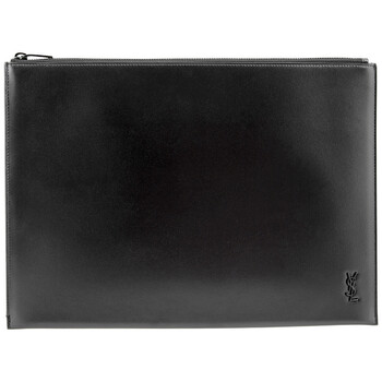 Mua túi Saint Laurent Black Matte Leather Tiny Monogram Document Holder sale