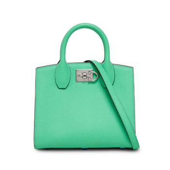 Mua túi Salvatore Ferragamo Green Studio Box Small Tote Bag sale