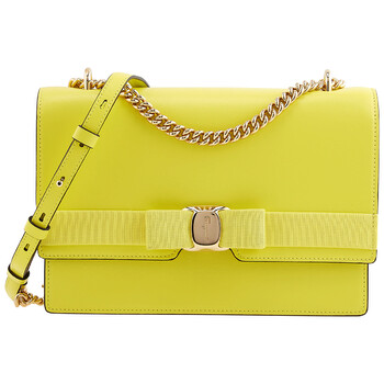 Mua túi Salvatore Ferragamo Ladies Yellow Vara Bow Crossbody Bag sale