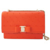 Mua túi Salvatore Ferragamo Orange Vara Bow Medium Leather Shoulder Bag sale
