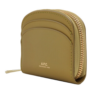 A.P.C. Olive Demi-Lune Mini Compact Coin Purse