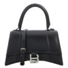 Túi xách tay da đen Balenciaga Small Hourglass Box