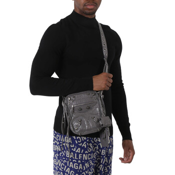Balenciaga Le Cagole Men Crossbody Bag In Dark Grey